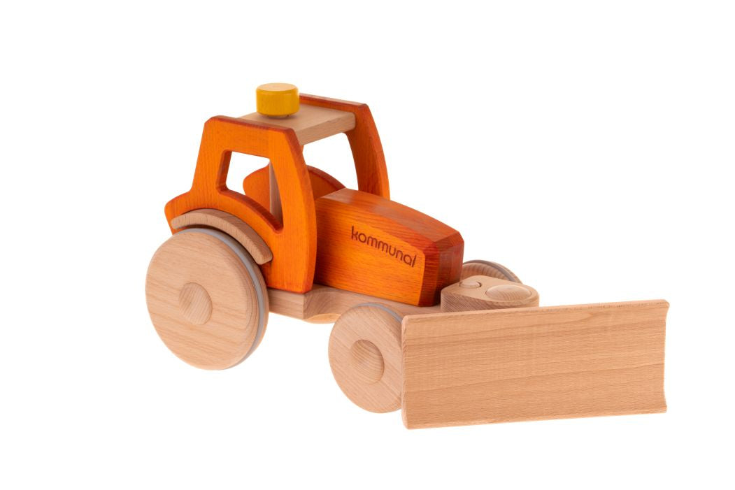 dynamiko-hans-kommunaltraktor-orange-holztraktor-lenkbar image 5