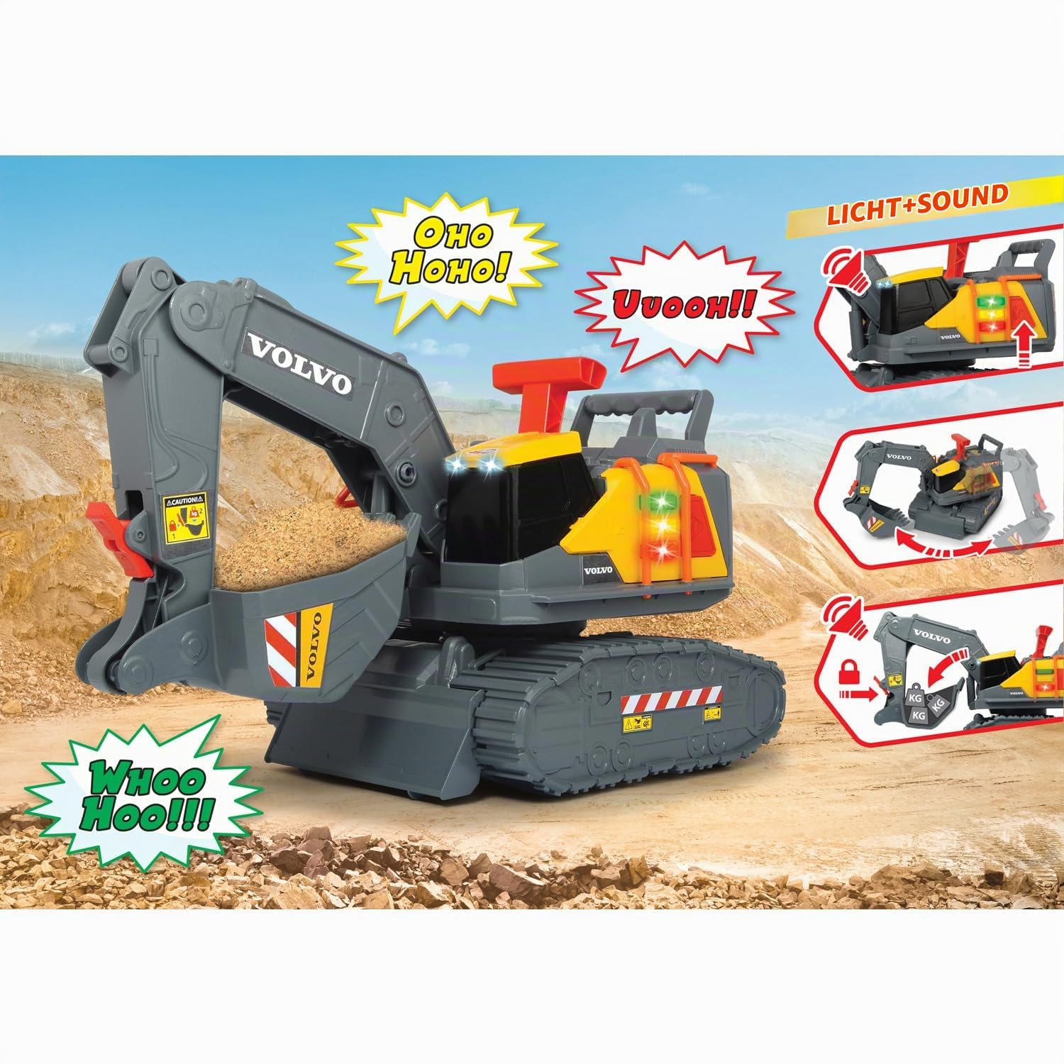 dickie-toys-go-real-volvo-bagger-spielzeug-30cm-licht image 7