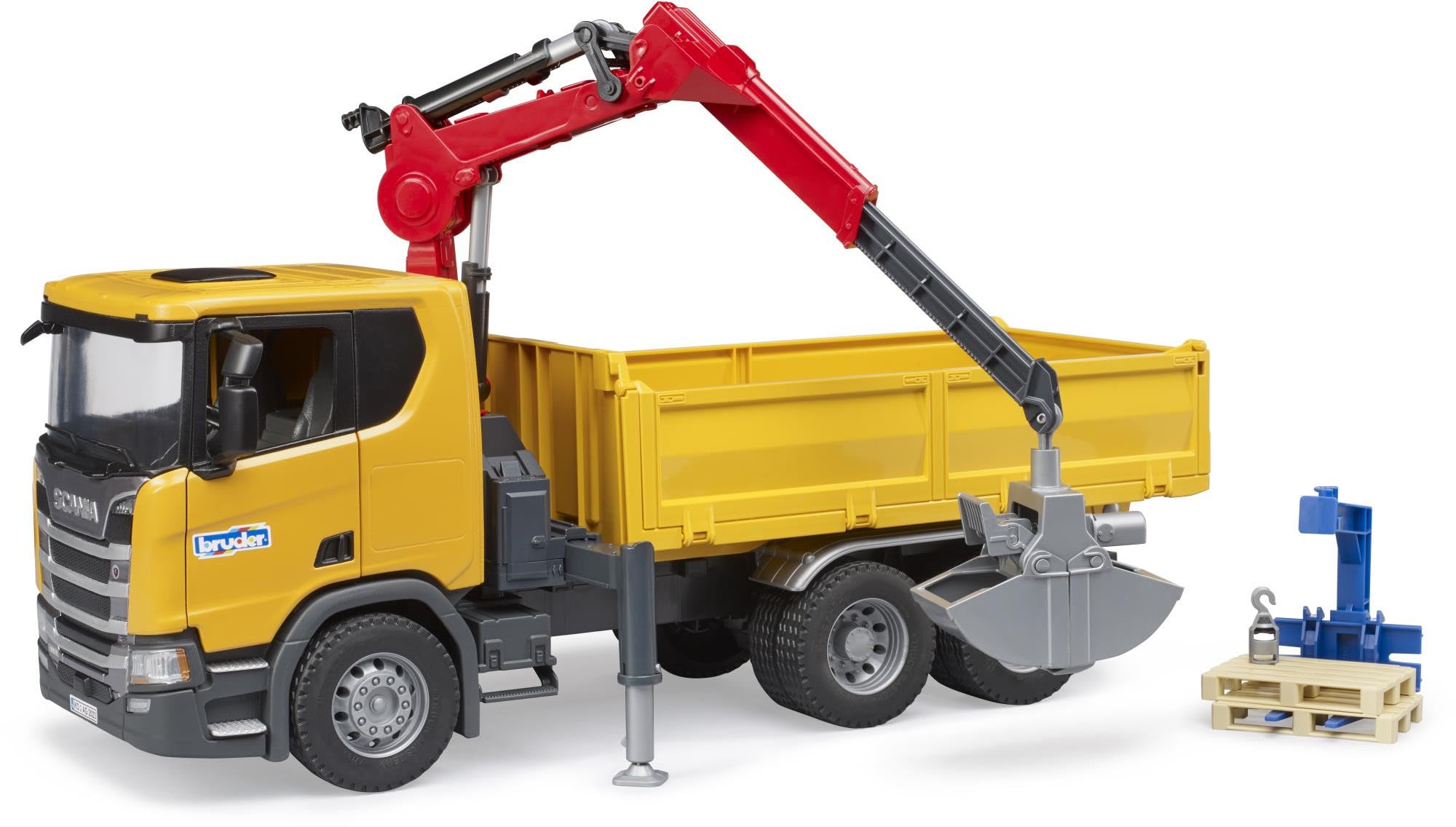 bruder-profi-03551-scania-super-560r-baustellen-lkw-mit-kran image 1
