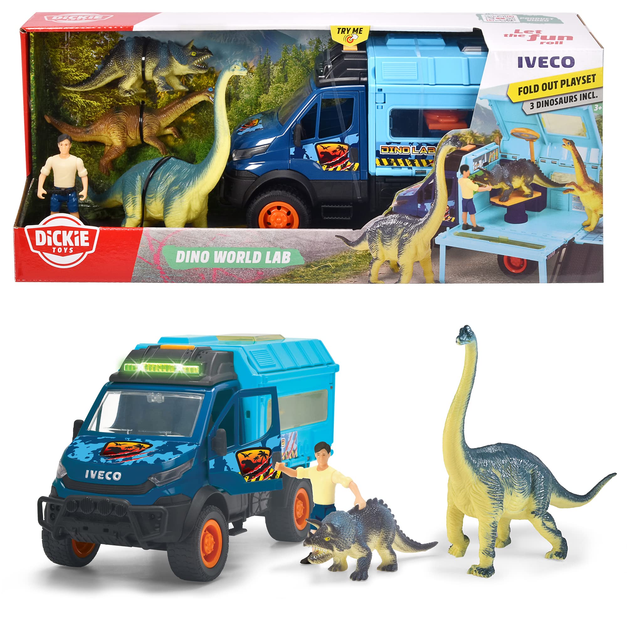 dickie-toys-go-real-dinosaur-world-lab-iveco-daily-spielzeugauto-26-cm image 2