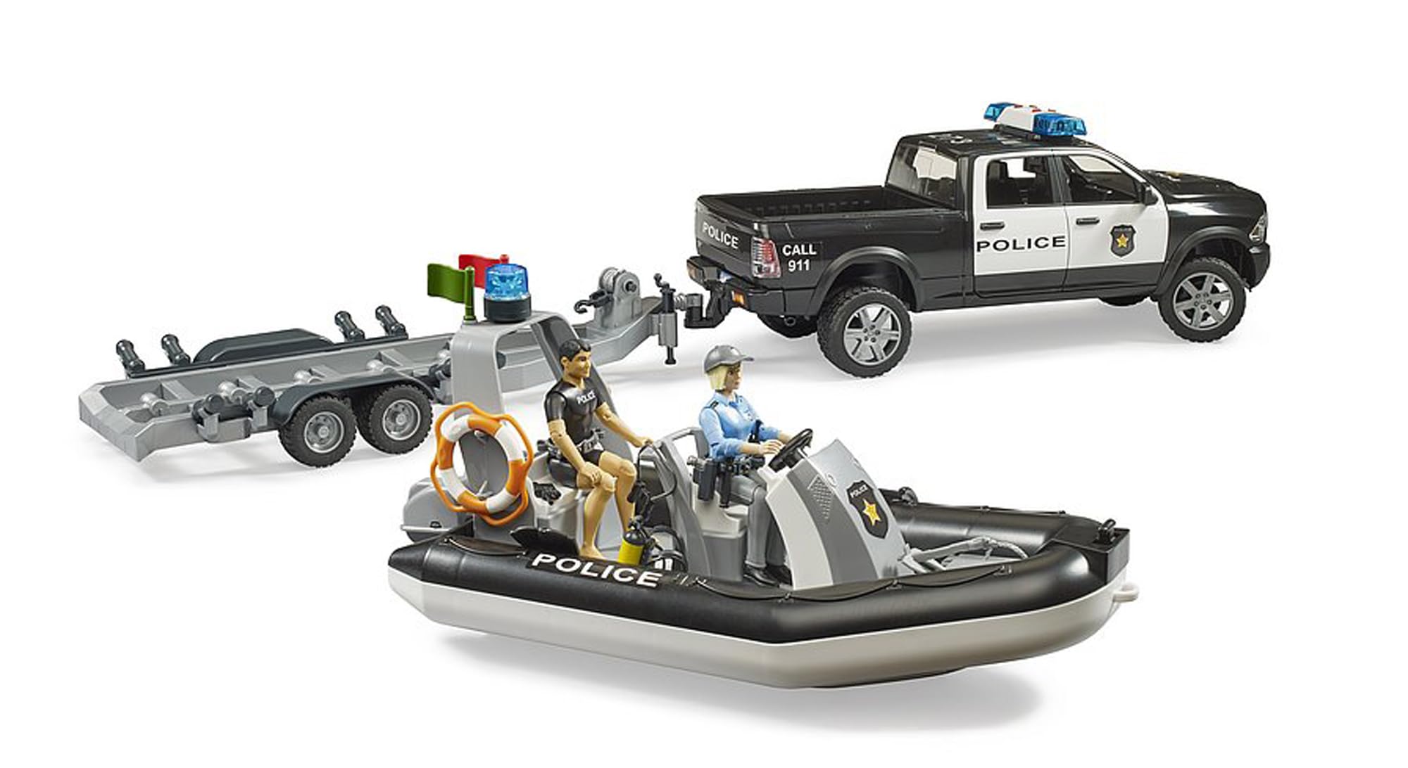 bruder-profi-02507-ram-2500-polizei-pickup-boot-anh-nger-1-16 image 3