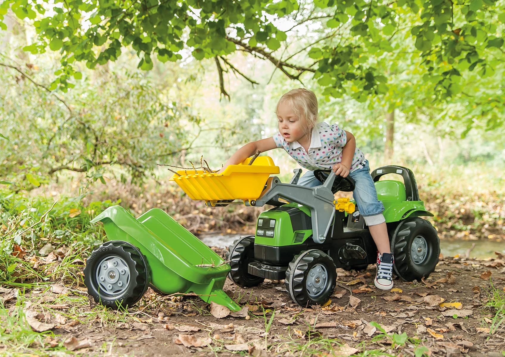rolly-toys-rollykid-deutz-fahr-5115-trettraktor-mit-anh-nger image 2