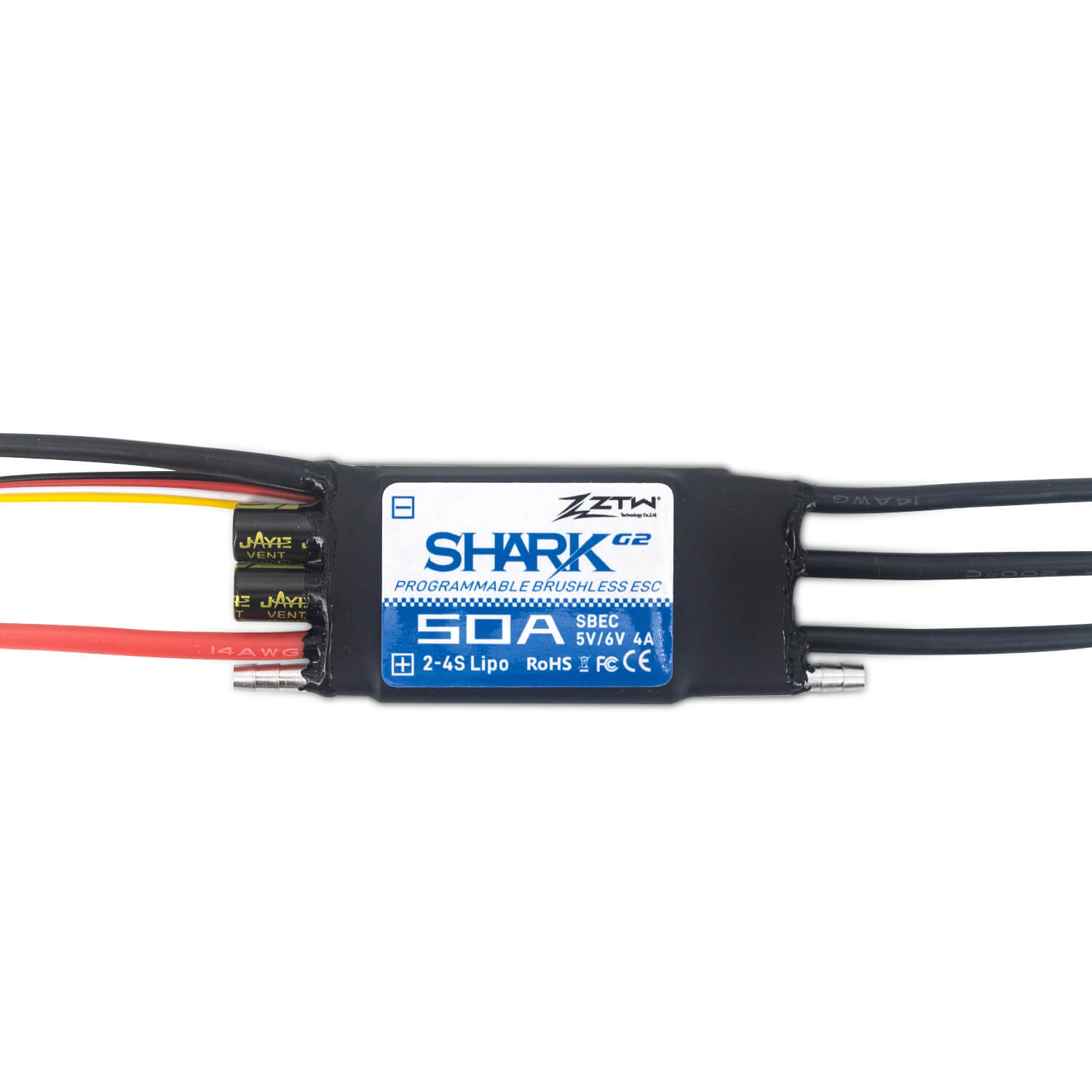 ztw-shark-g2-50a-esc-regler-2-4s-boot-sbec-ohne-stecker image 4