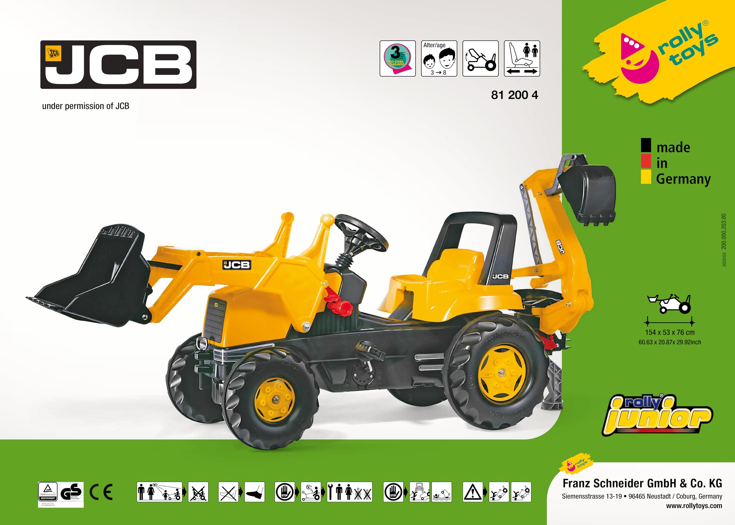 rolly-toys-rollykid-jcb-tret-traktor-mit-frontlader-heckbagger image 5