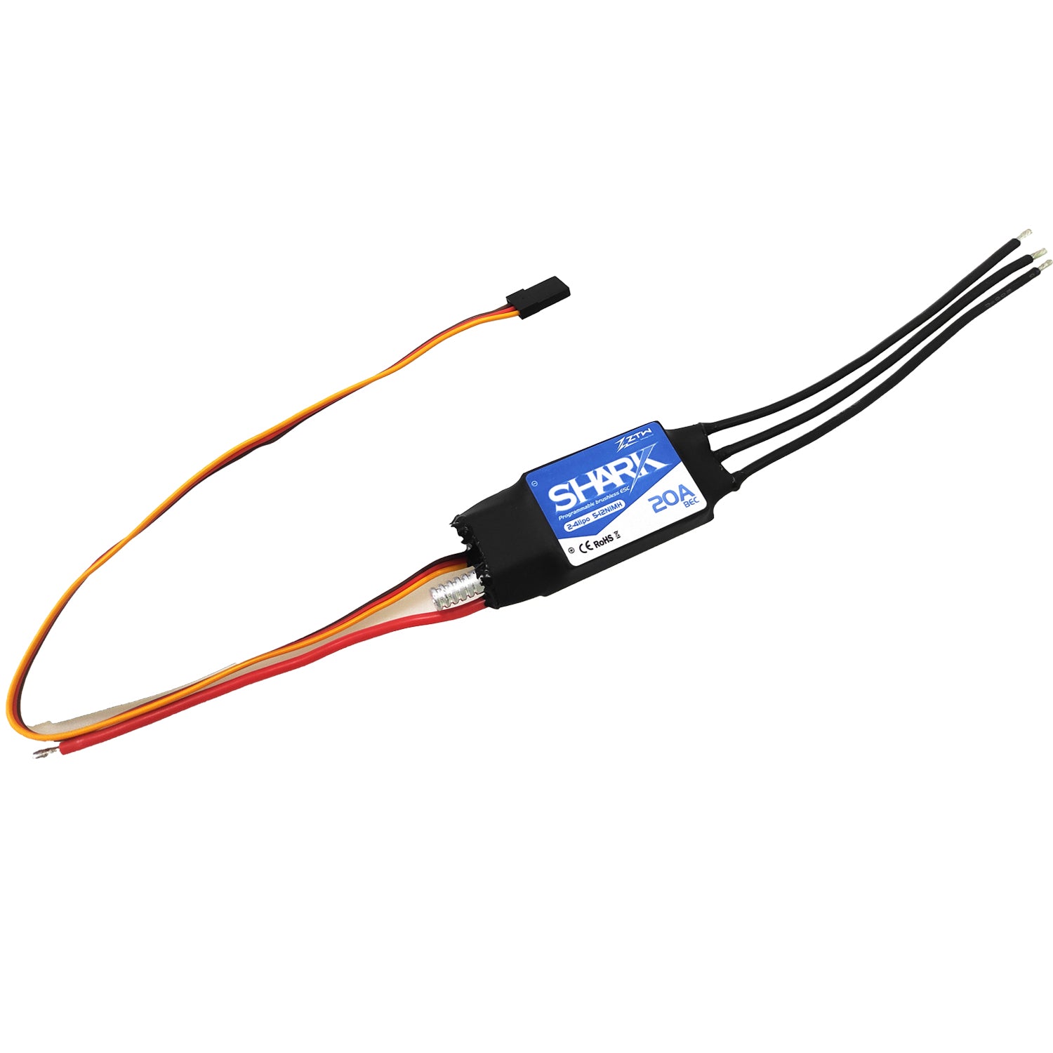 ztw-shark-20a-fahrtregler-2-4s-boot-bec-wasserdicht image 4