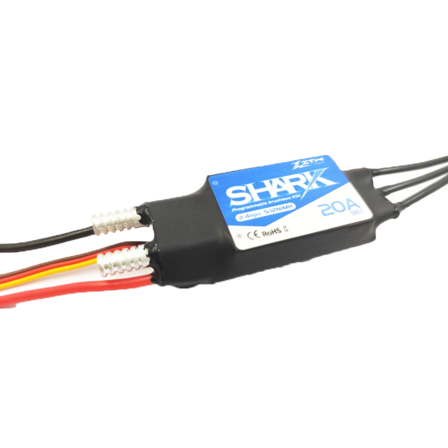 ztw-shark-20a-fahrtregler-2-4s-boot-bec-wasserdicht image 3