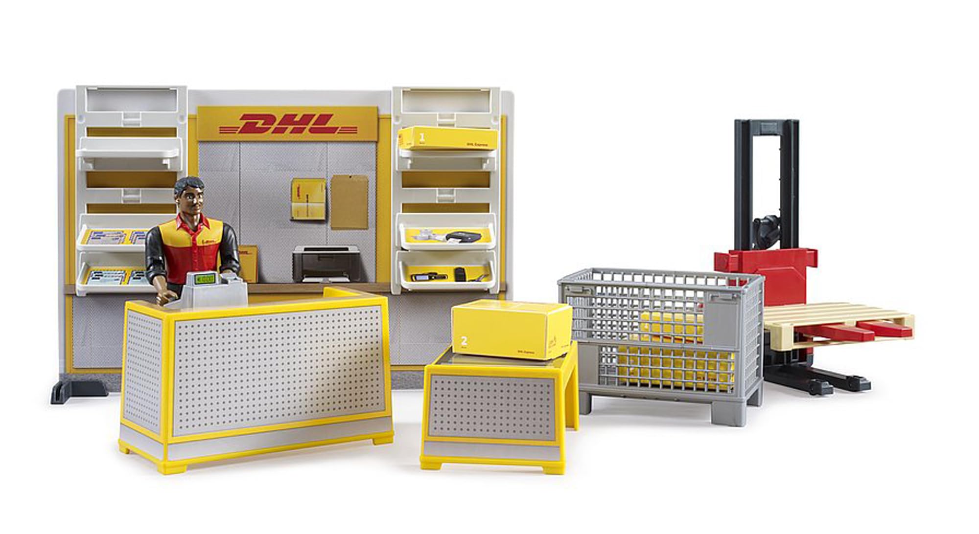 bruder-bworld-62251-dhl-paketshop-spielset-mit-mitarbeiter image 1