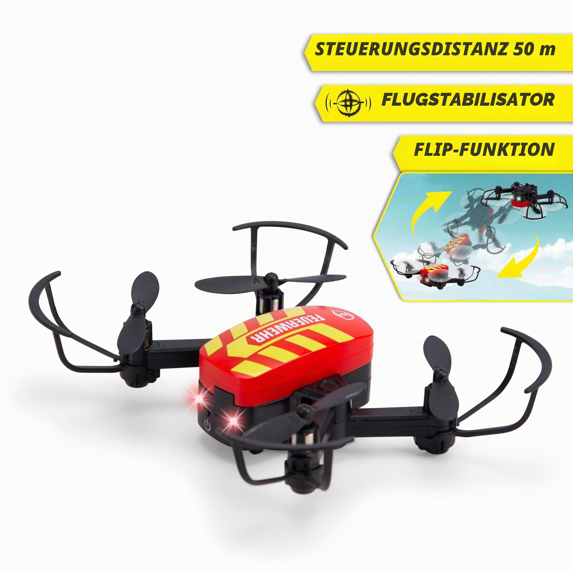 dickie-sos-rc-fire-drone-12-cm-feuerwehr-drohne-mit-licht image 2