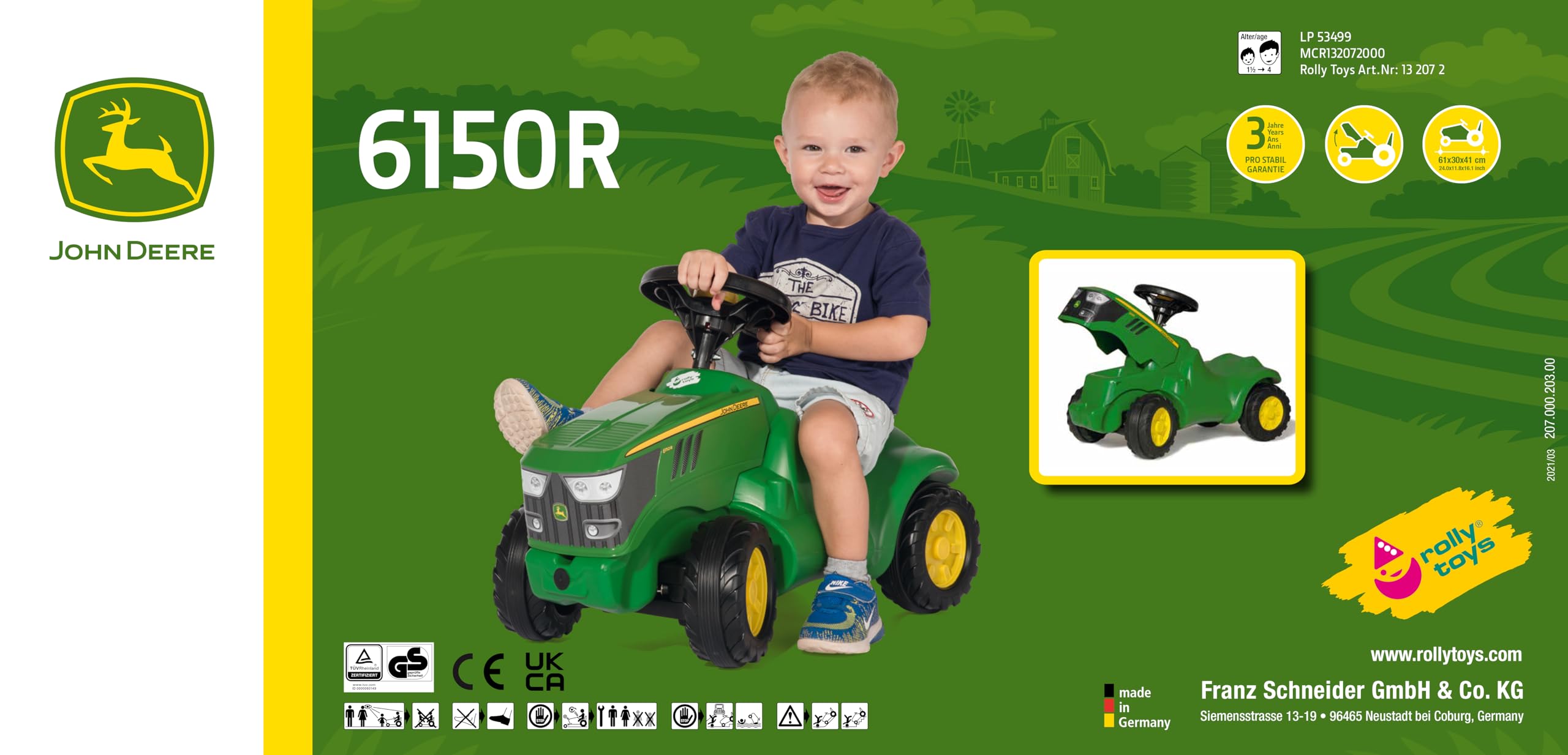 rolly-toys-rollyminitrac-132072-traktor-john-deere-rutscher image 7