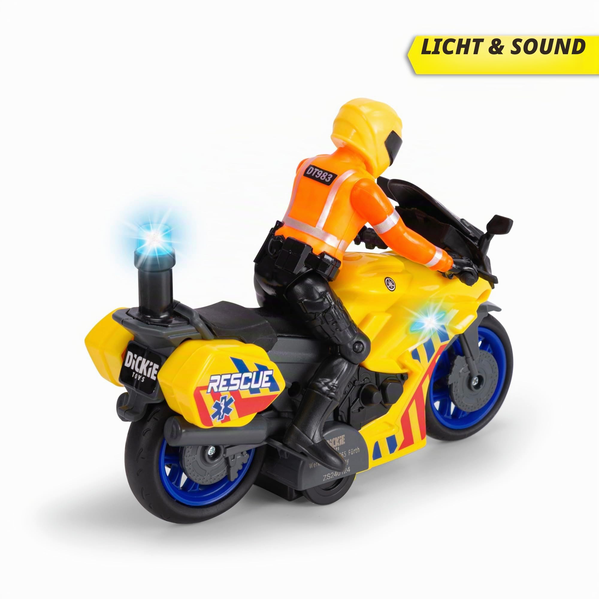 dickie-sos-rescue-bike-yamaha-motorrad-17-cm-mit-sound image 2