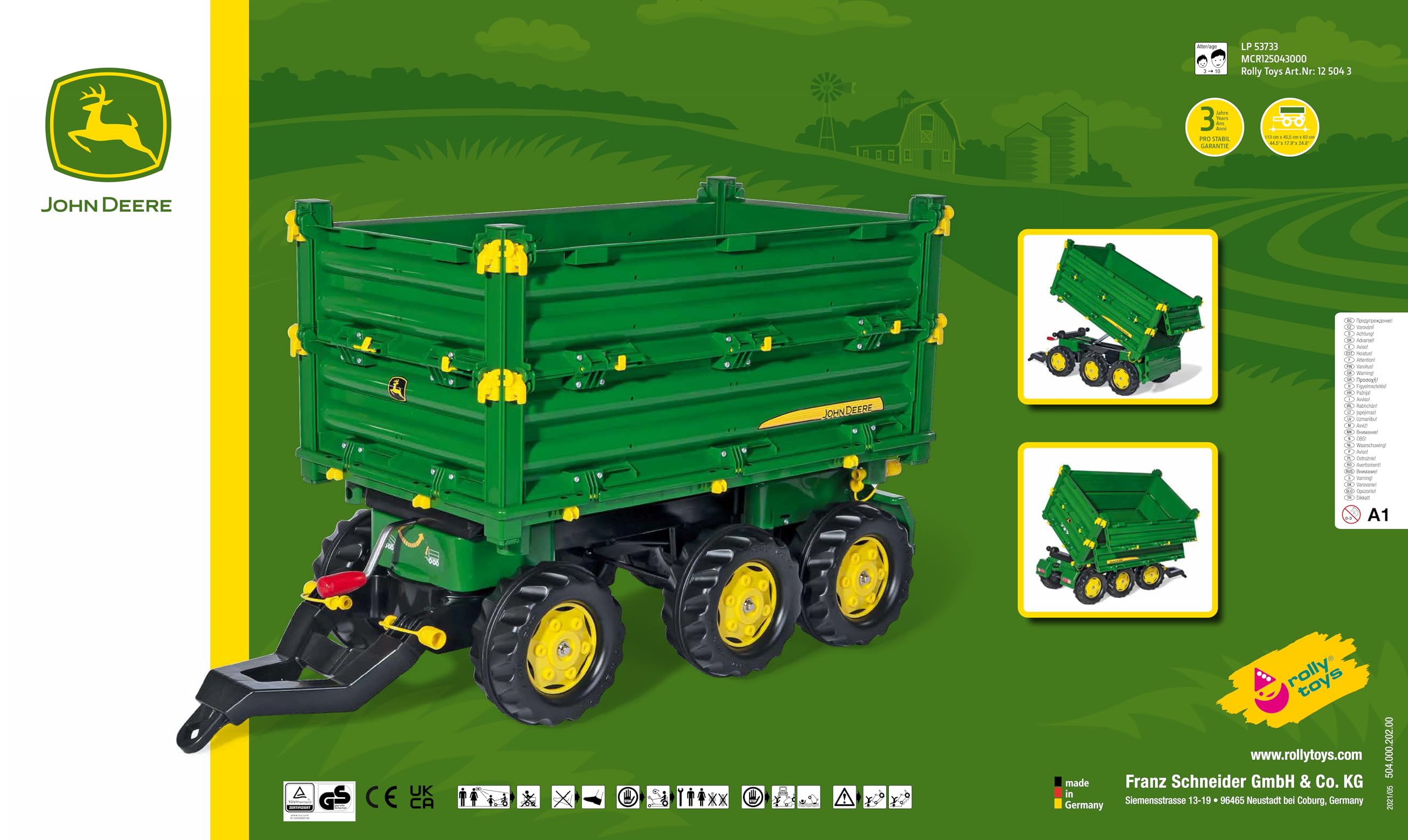 rolly-toys-rollytrailer-john-deere-dreiseitenkipper-anh-nger image 7