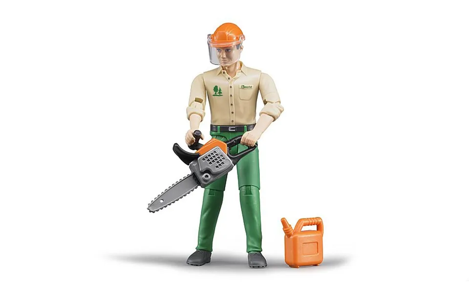 bruder-bworld-60030-forstarbeiter-figur-10-7-cm-kettens-ge image 1