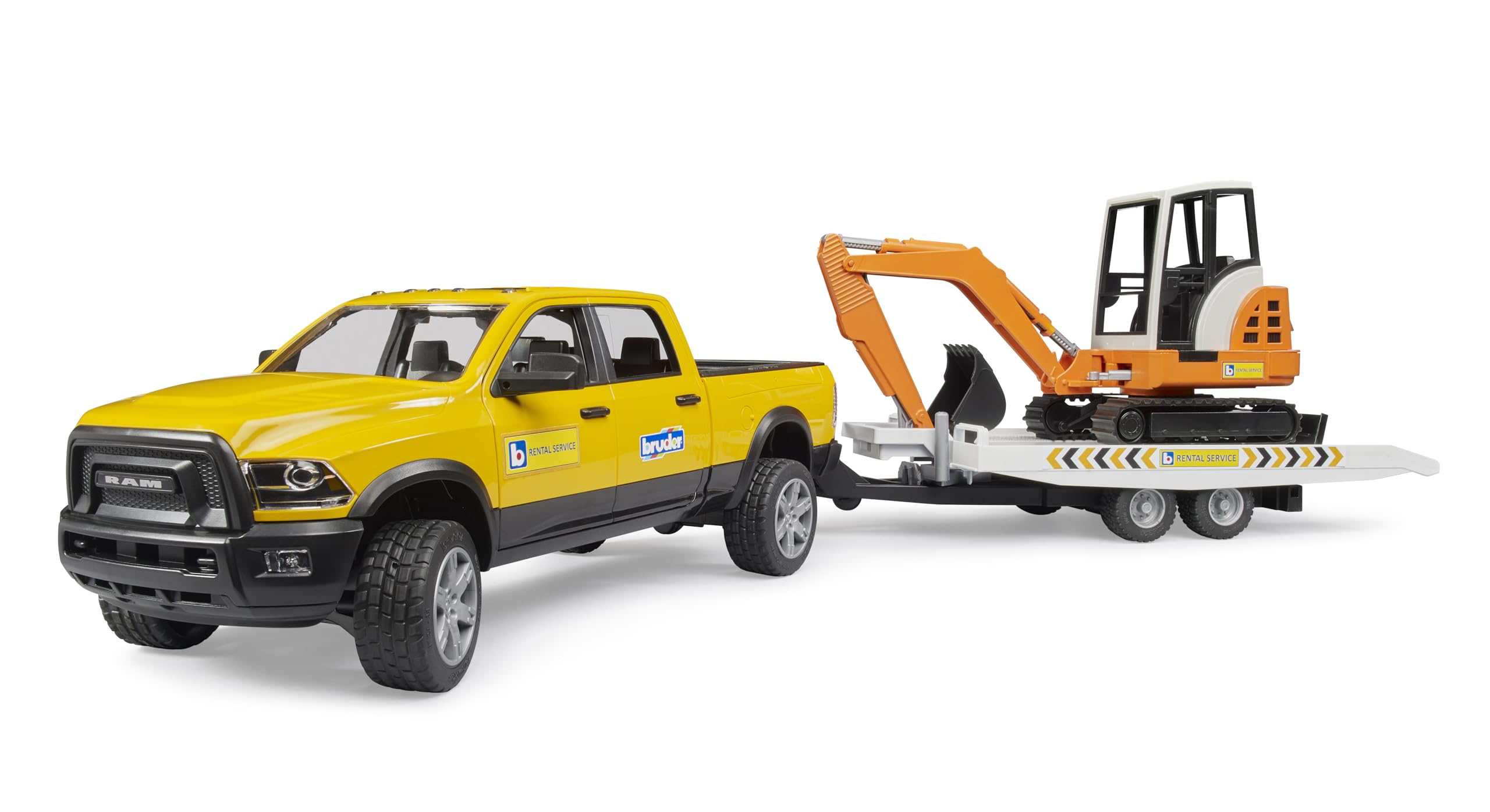 bruder-profi-02546-ram-rental-service-pickup-mit-minibagger image 2