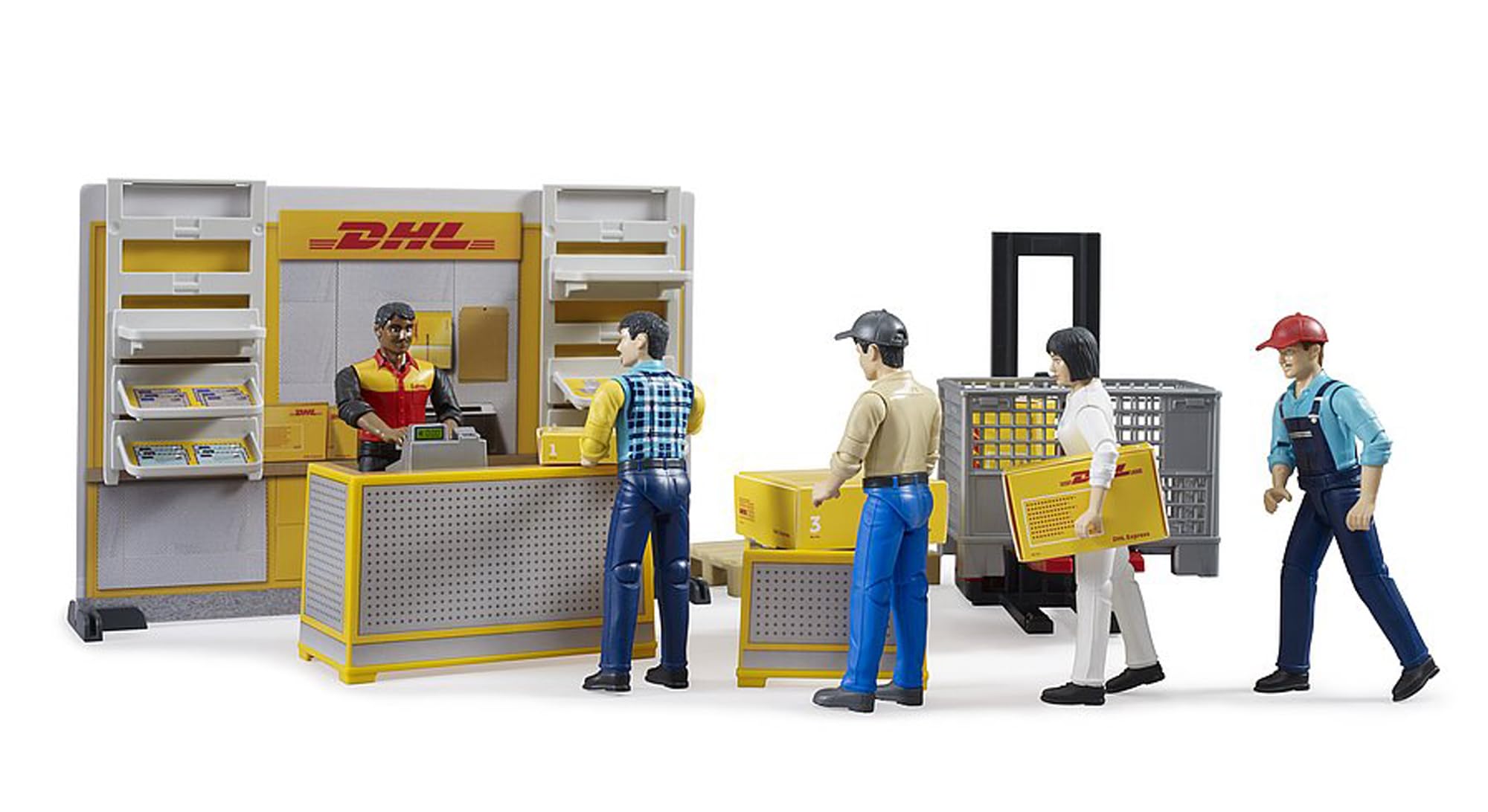 bruder-bworld-62251-dhl-paketshop-spielset-mit-mitarbeiter image 4