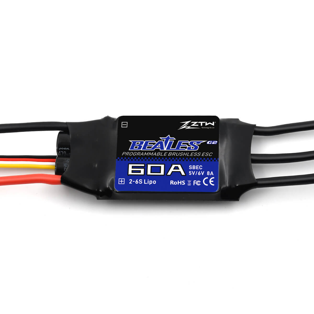 ztw-beatles-g2-60a-esc-drohnen-regler-ohne-stecker-2-6s-sbec image 3