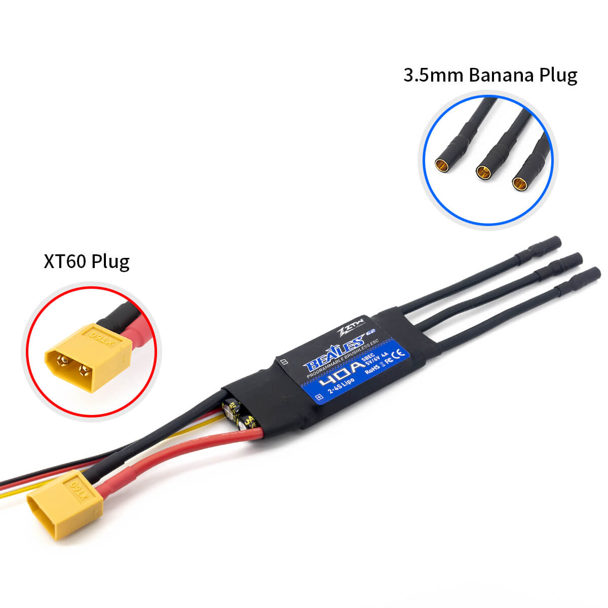 ztw-beatles-g2-40a-flugregler-2-4s-sbec-ohne-stecker image 7