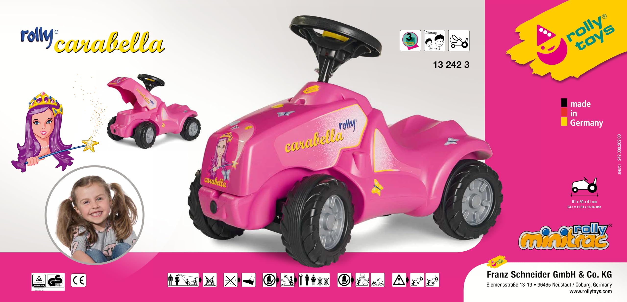 rolly-toys-rollyminitrac-carabella-rutschfahrzeug-rose image 6