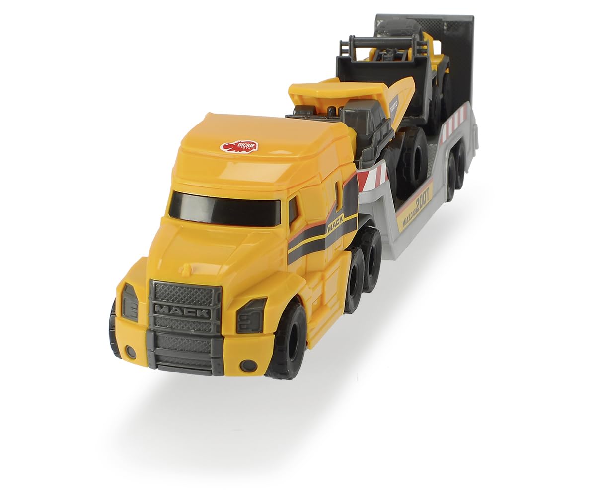 dickie-toys-go-real-mack-volvo-truck-mit-2-baufahrzeugen-32cm image 2