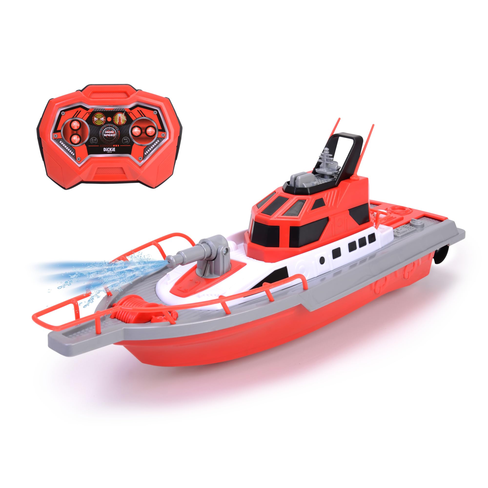 dickie-sos-feuerwehrboot-rc-spielzeugboot-wasserspritze-27mhz image 2