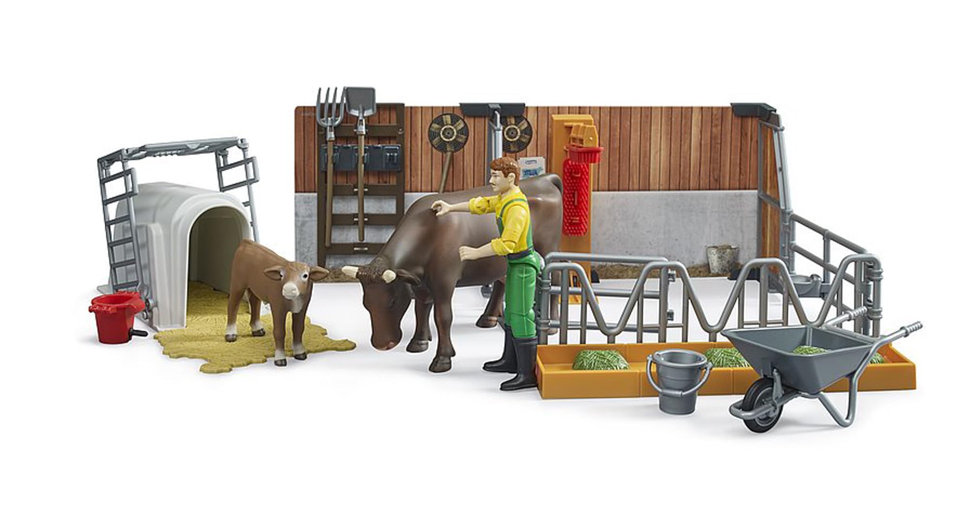 bruder-bworld-62611-kuh-und-k-lberstall-spielzeug-set-mit-figuren image 3