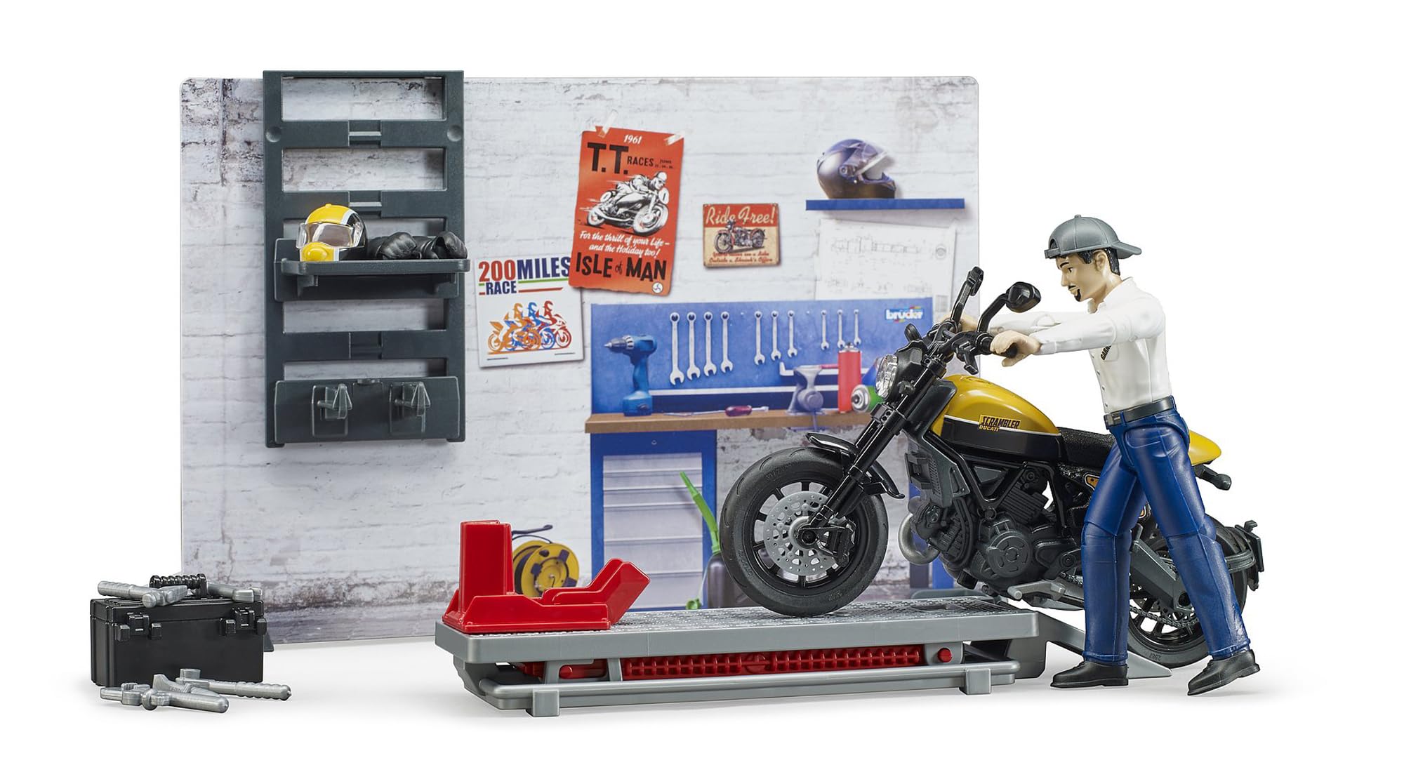 bruder-bworld-motorradwerkstatt-62102-ducati-scrambler-set image 6