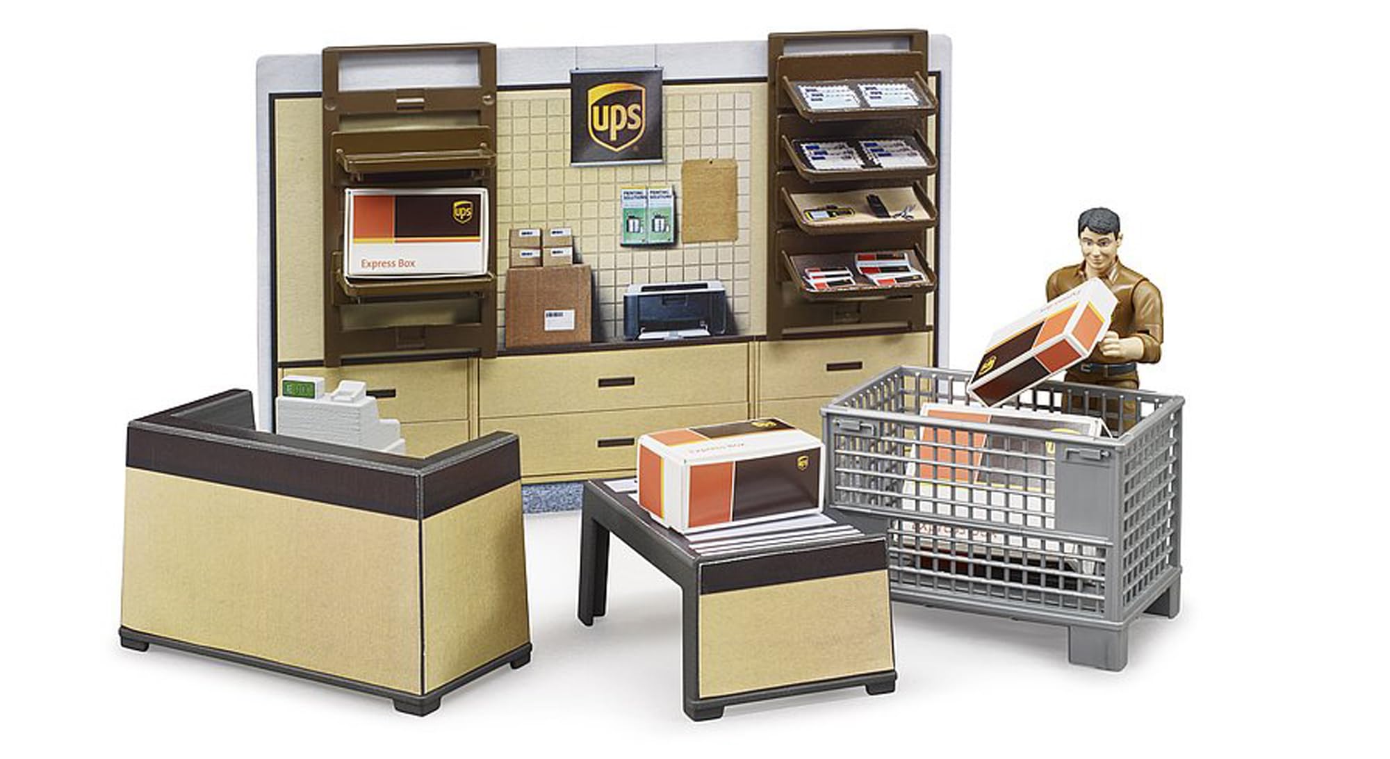 bruder-bworld-62250-ups-paketshop-spielset-mit-figur-1-16 image 2
