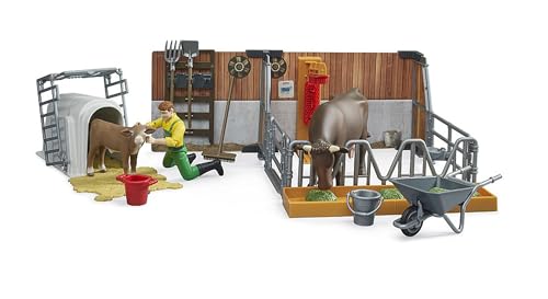 bruder-bworld-62611-kuh-und-k-lberstall-spielzeug-set-mit-figuren image 8