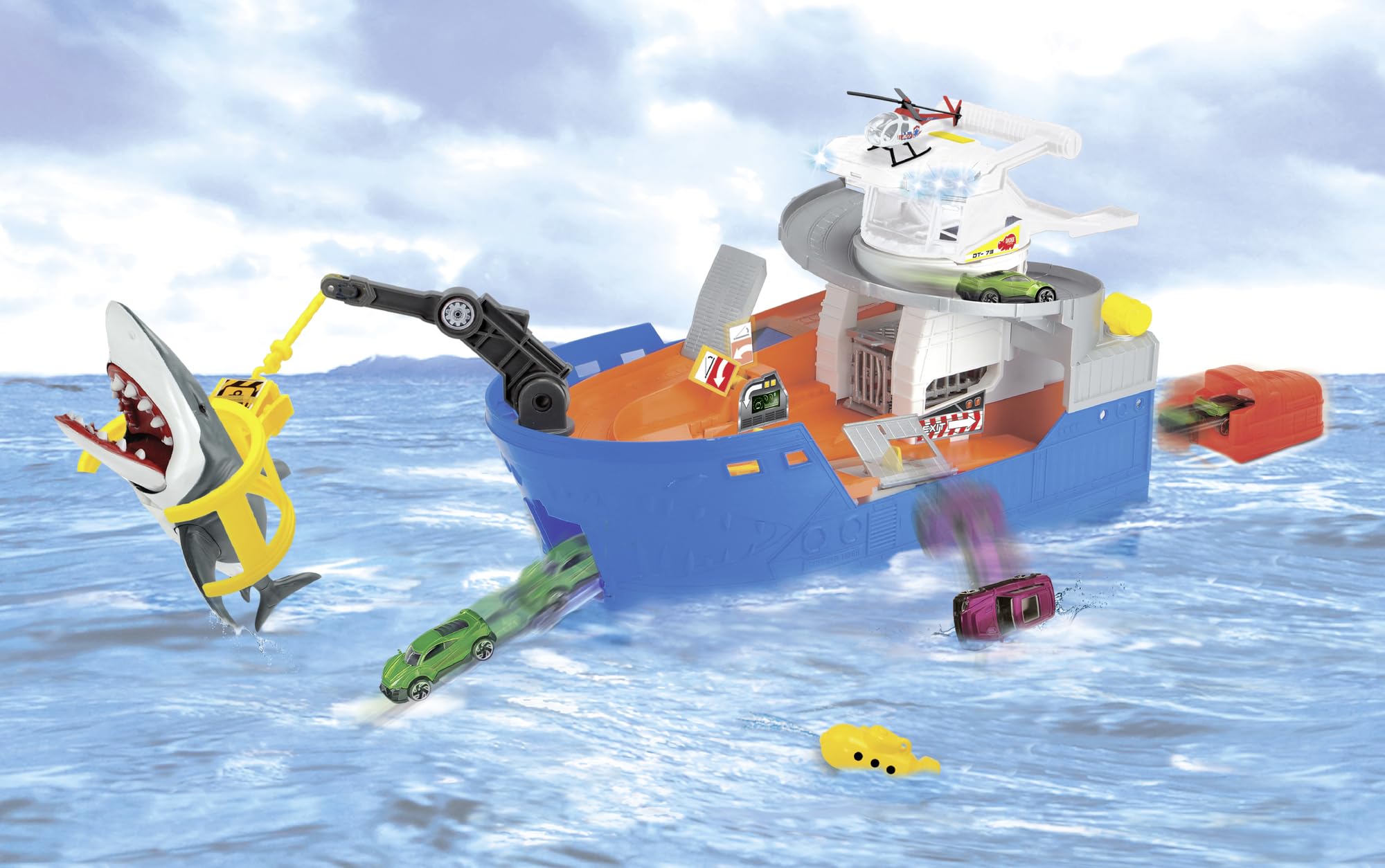 dickie-go-action-shark-attack-spielzeugboot-mit-hai-41-cm image 5
