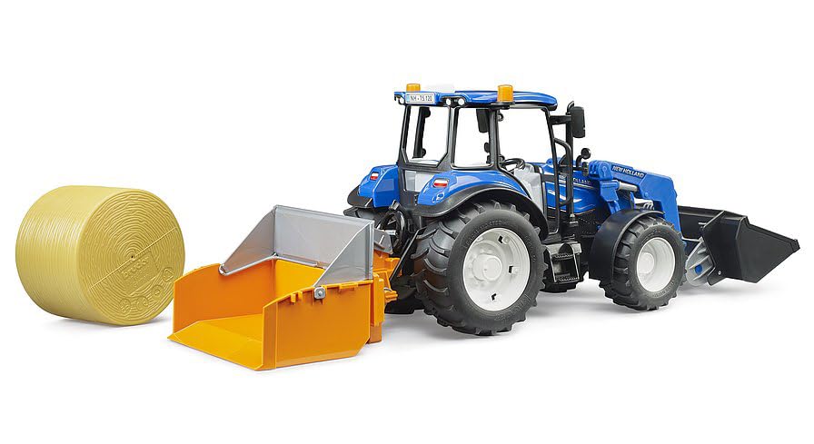 bruder-profi-new-holland-t5-120-traktor-frontlader-rundballen image 4