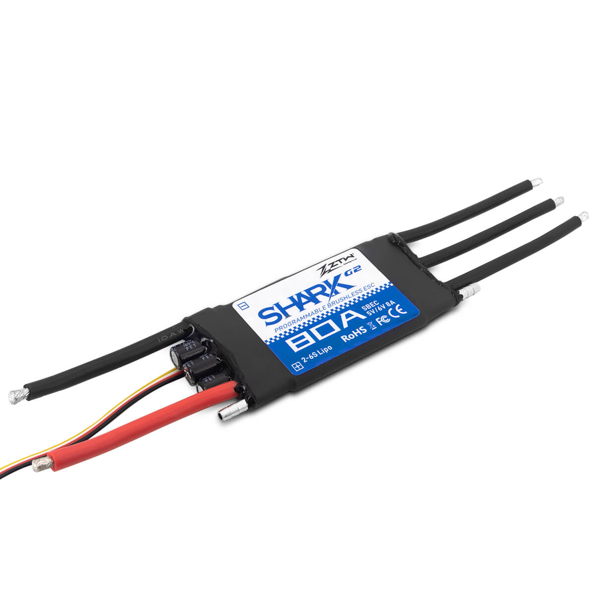 ztw-shark-g2-80a-esc-boot-regler-ohne-stecker-2-6s-wasserdicht image 4