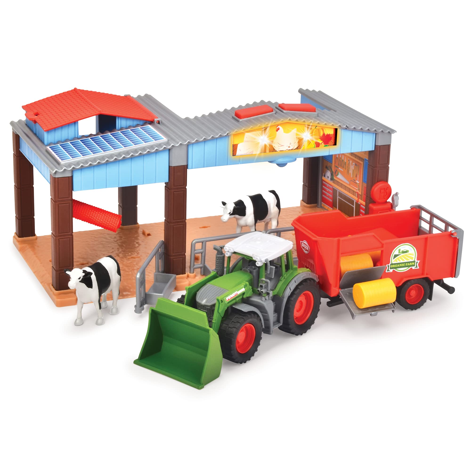 dickie-go-real-bauernhof-station-traktor-anh-nger-licht-sound image 1