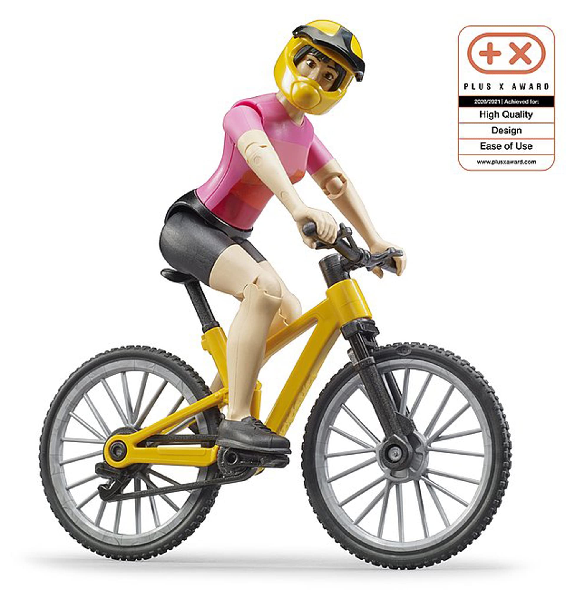 bruder-bworld-63111-mountainbike-mit-radfahrerin-spielzeug image 2