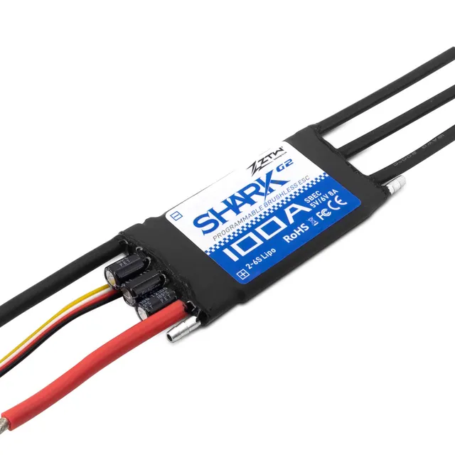 ztw-shark-g2-100a-bootsregler-2-6s-sbec-ohne-stecker image 1