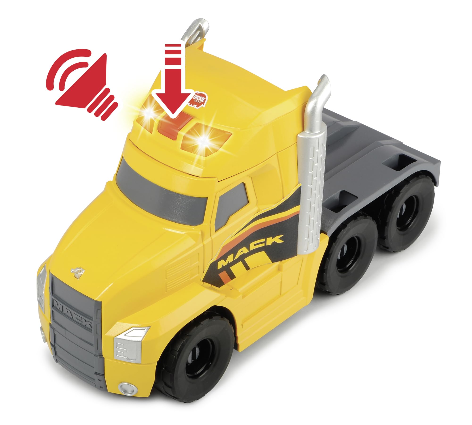 dickie-go-real-volvo-mack-truck-lkw-70cm-mit-bagger image 6