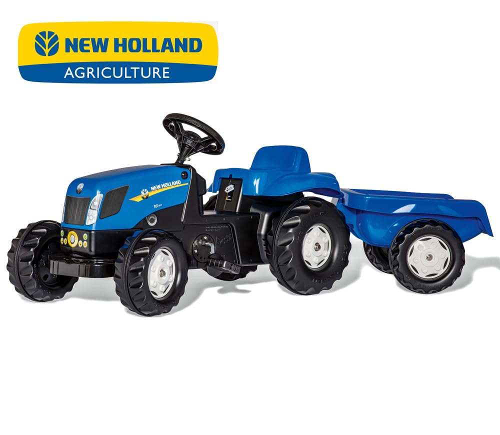 rolly-toys-rollykid-nh-t7040-trettraktor-mit-anh-nger-blau image 4