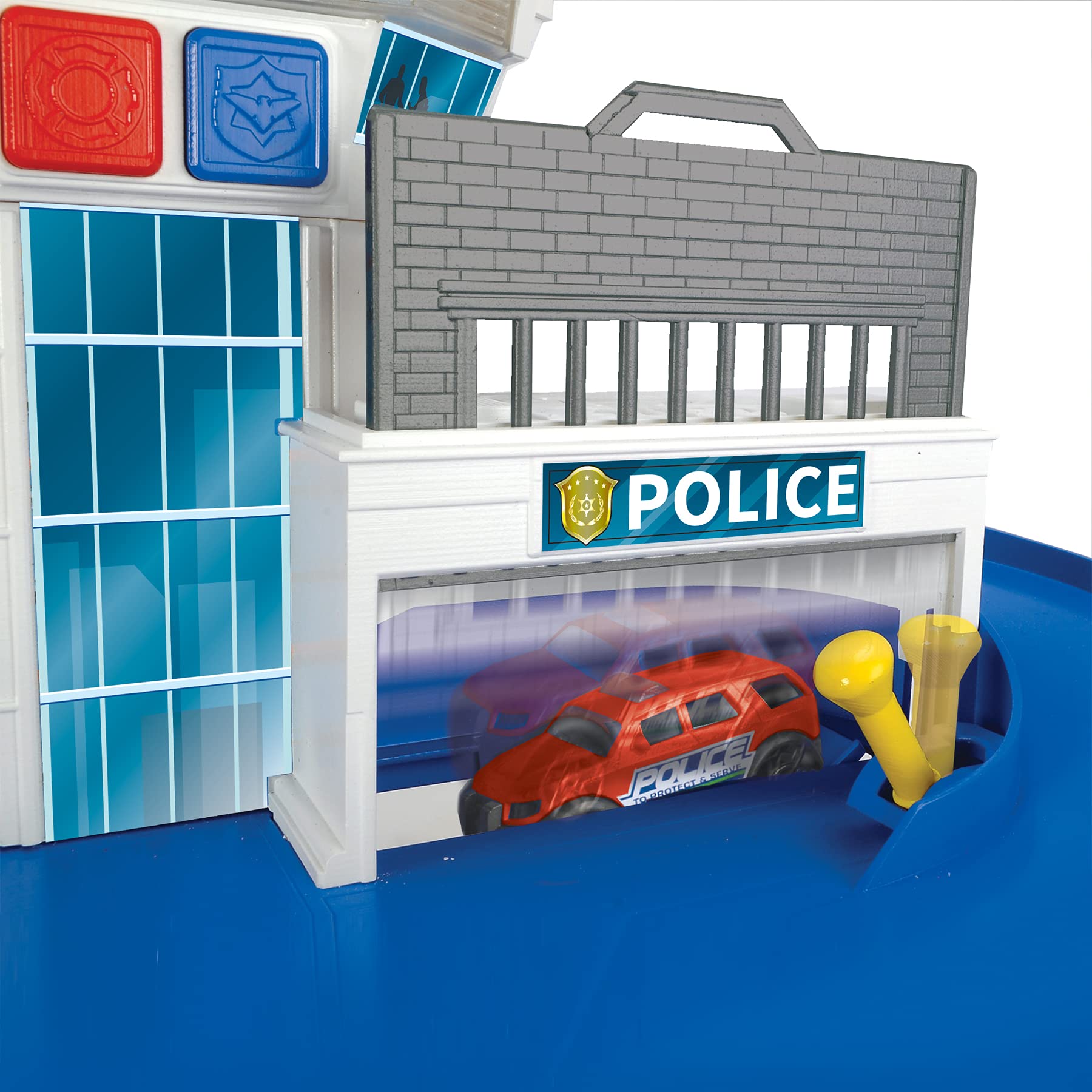 dickie-toys-sos-parkgarage-feuerwehr-polizei-2-autos-sirene image 3
