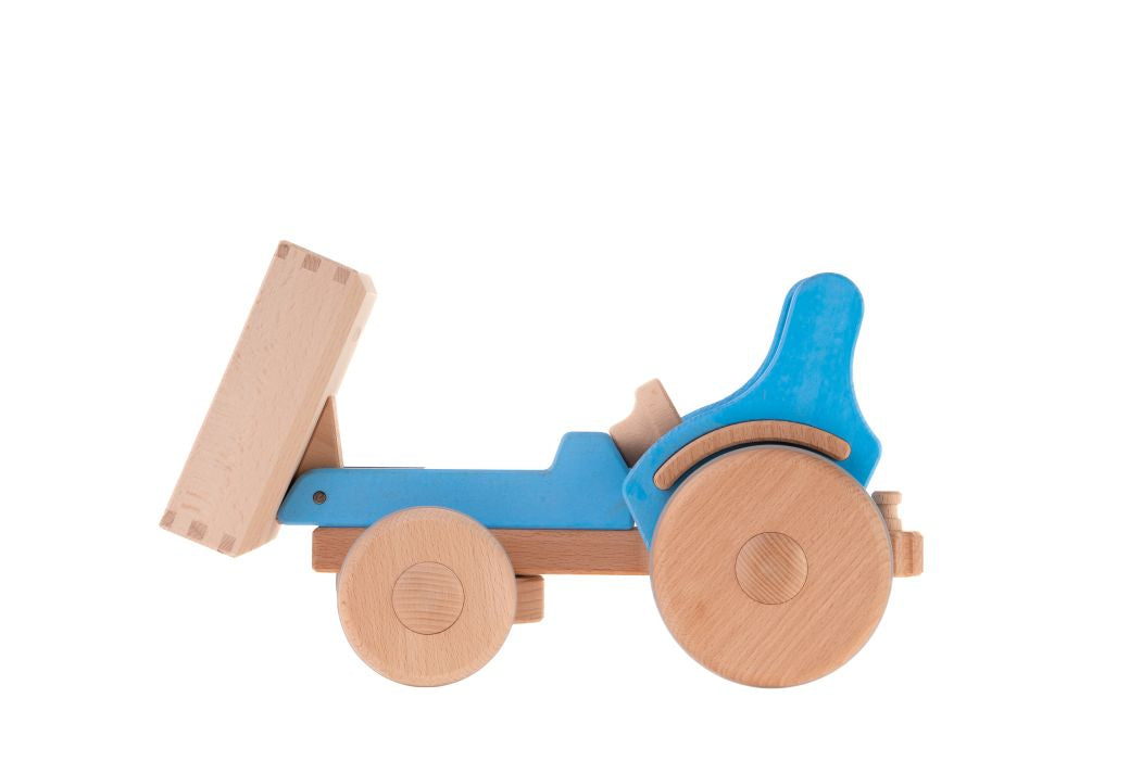 dynamiko-fridolin-holztraktor-holz-hellblau-mit-ladepritsche image 3