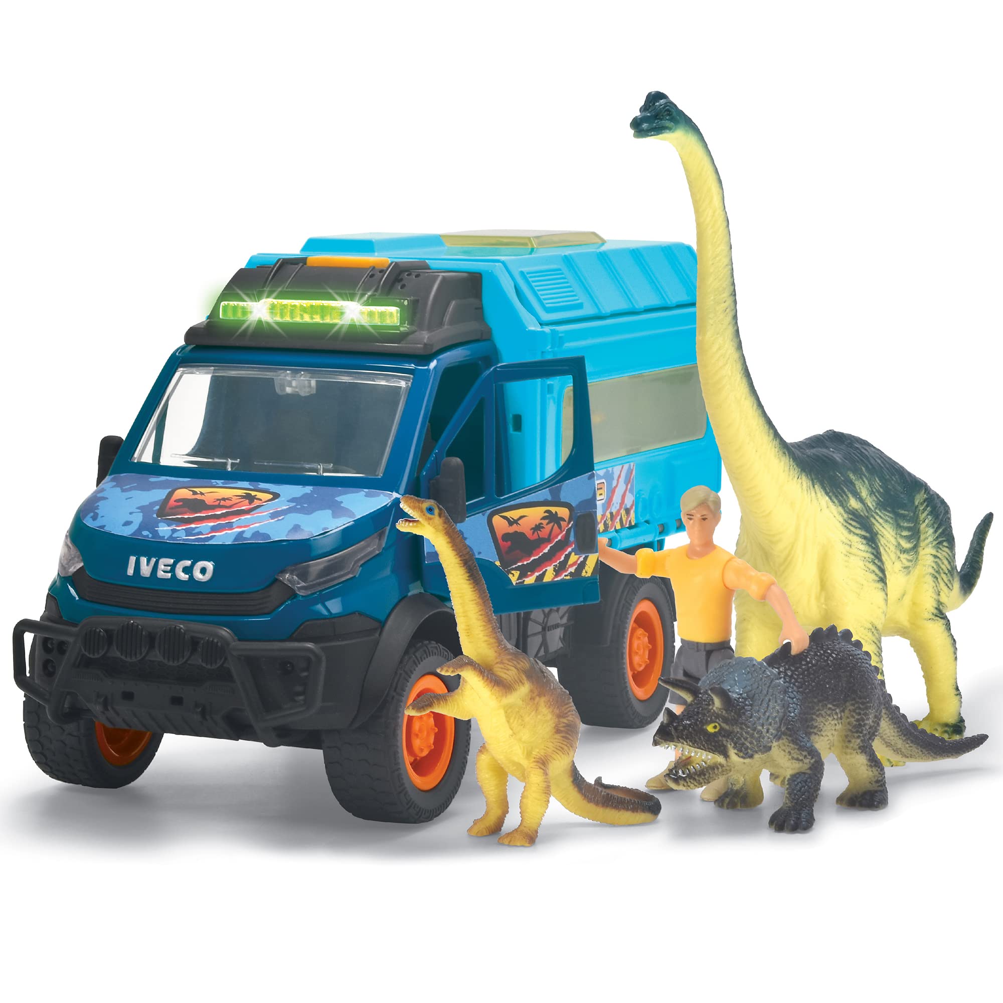 dickie-toys-go-real-dinosaur-world-lab-iveco-daily-spielzeugauto-26-cm image 1