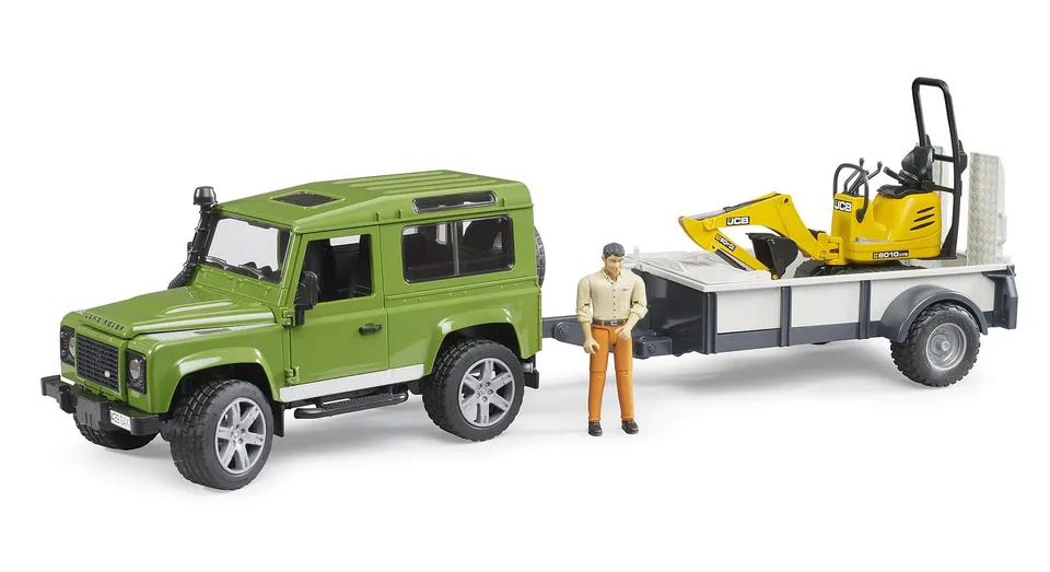 bruder-profi-02593-land-rover-defender-spielzeugauto-mit-anh-nger image 1