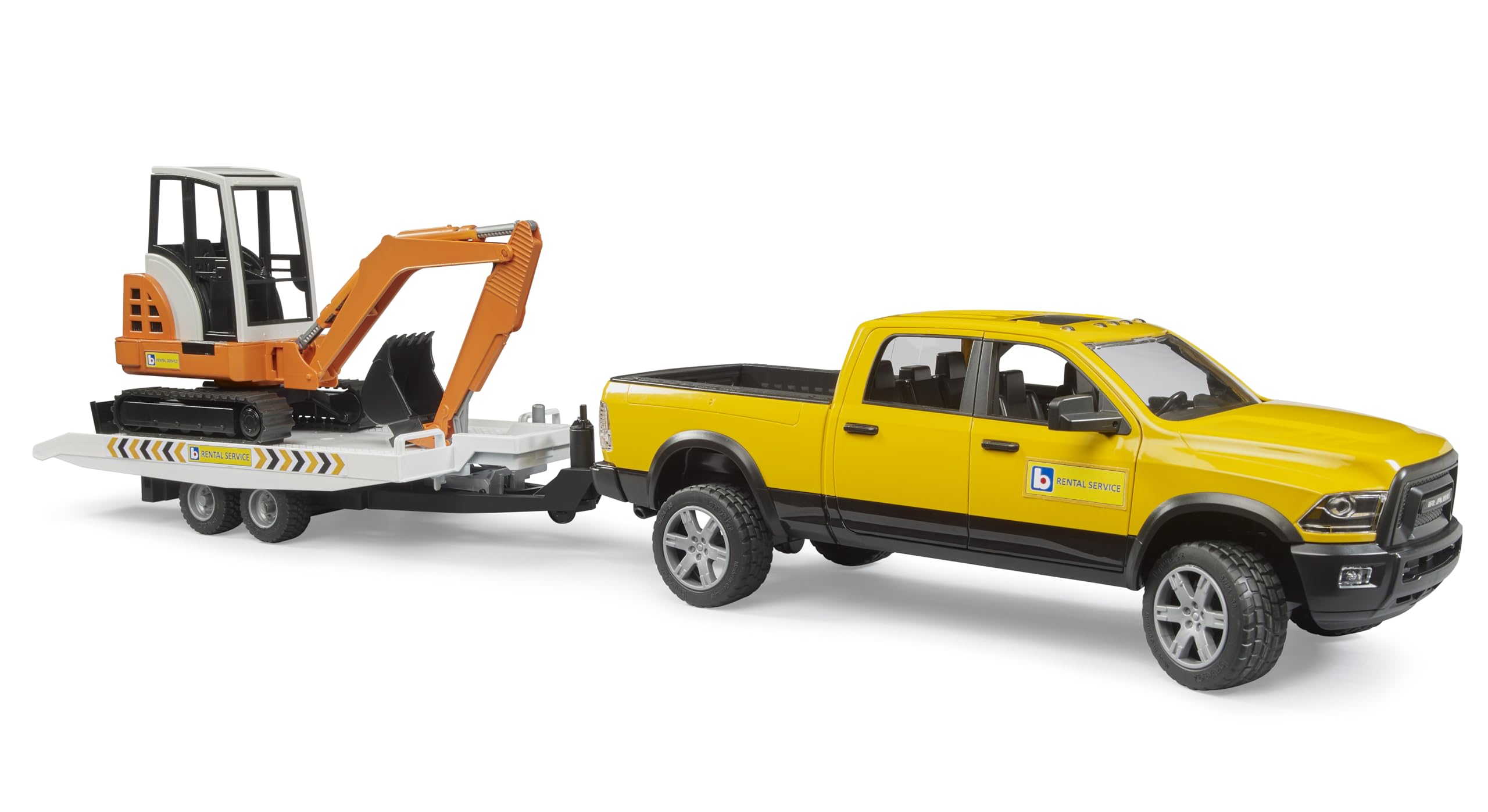 bruder-profi-02546-ram-rental-service-pickup-mit-minibagger image 1
