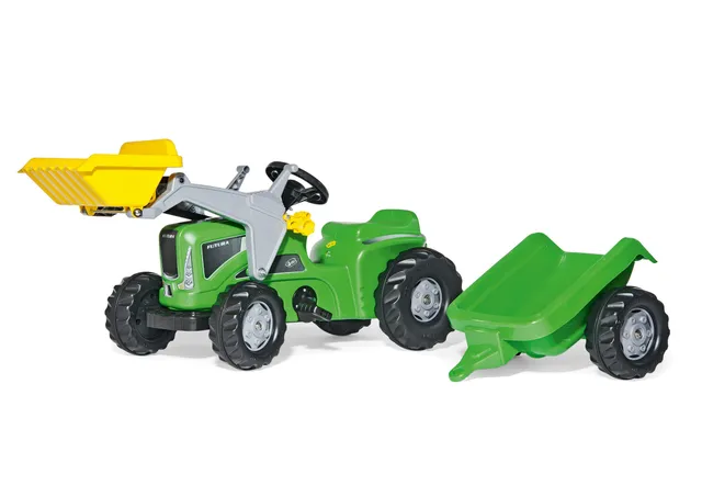 rolly-toys-rollykiddy-futura-trettraktor-mit-lader-und-anh-nger-gr-n image 1