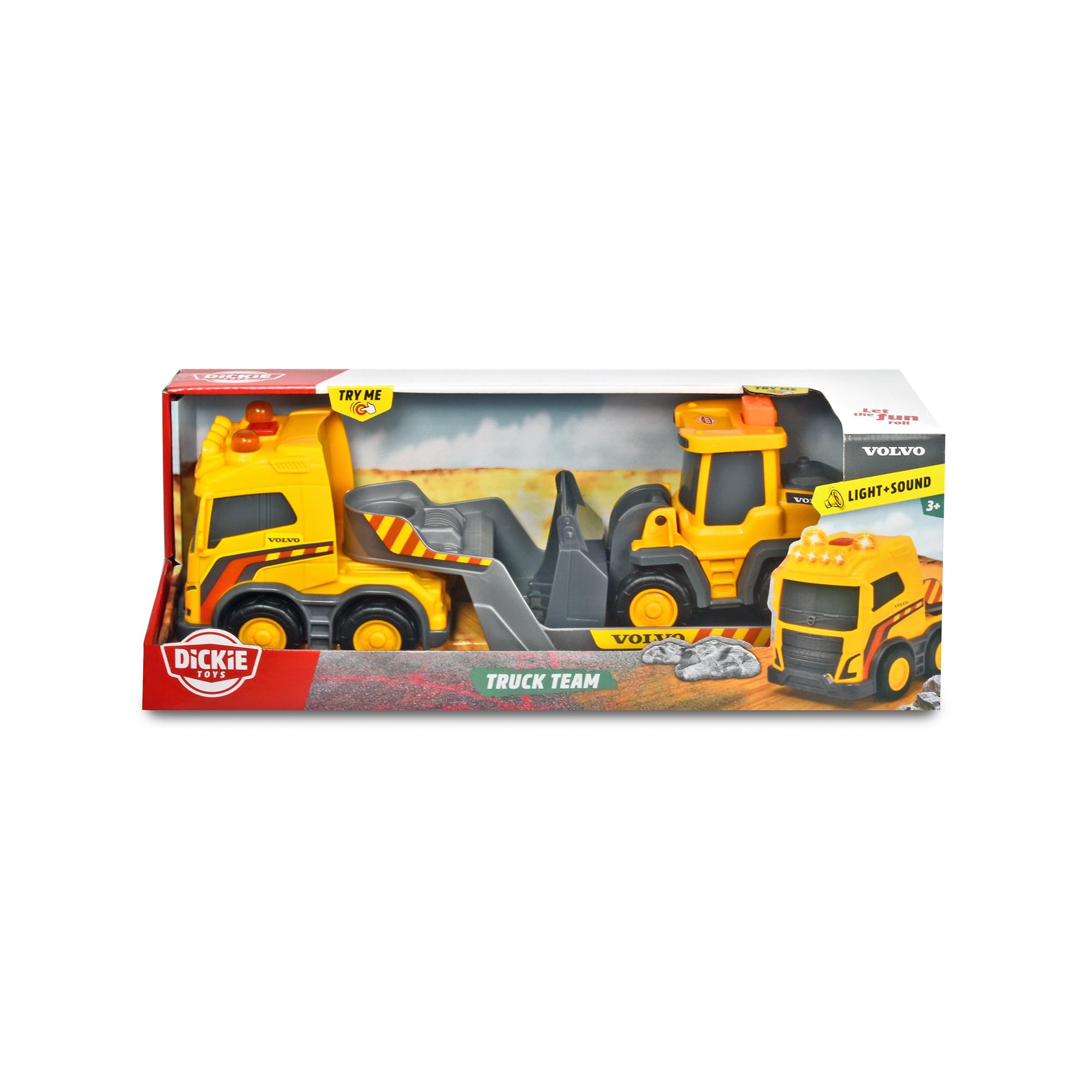 dickie-toys-go-real-volvo-truck-team-spielzeug-lkw-32-cm-mit-radlader image 7