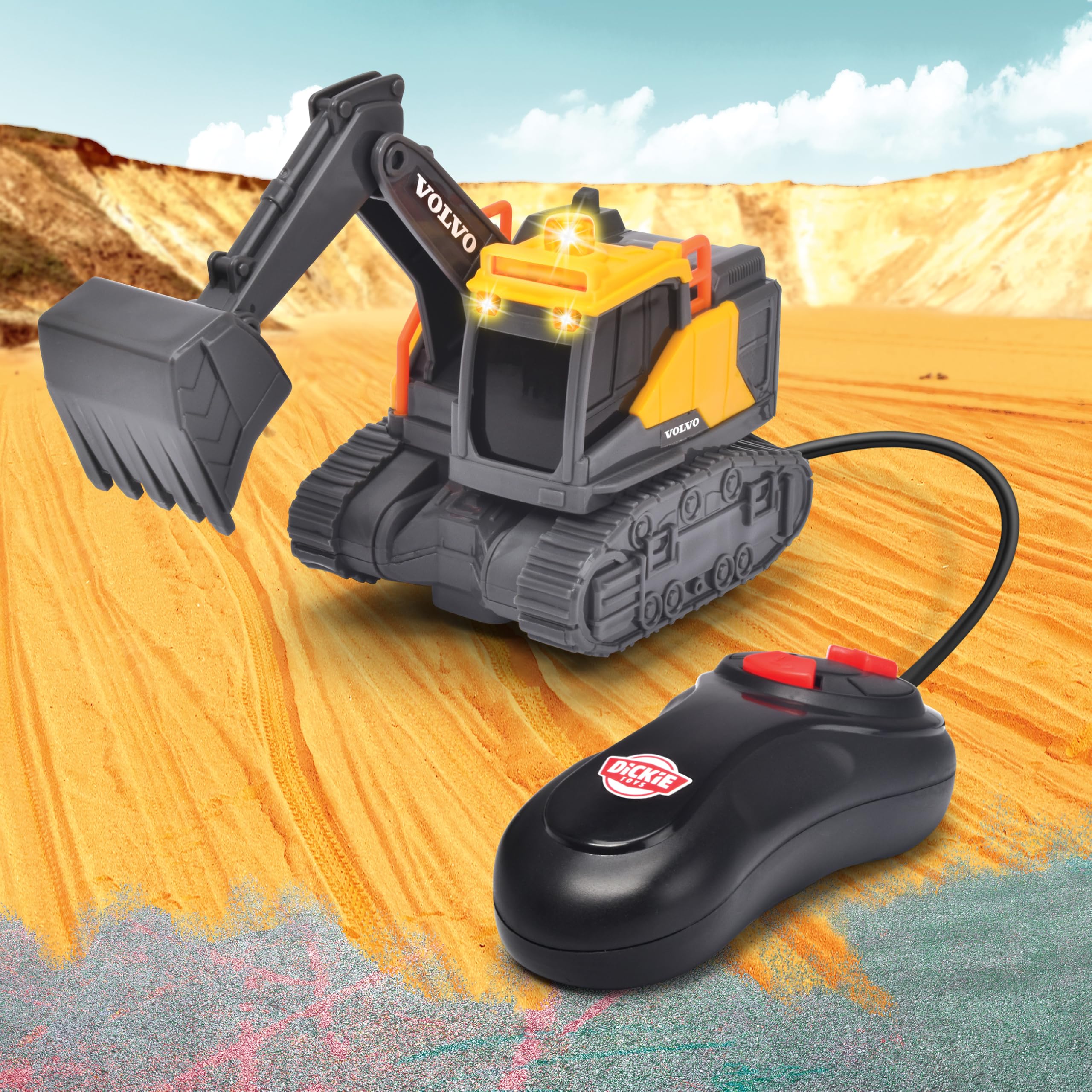 dickie-toys-go-crazy-volvo-bagger-14-cm-mit-kabelfernsteuerung image 5