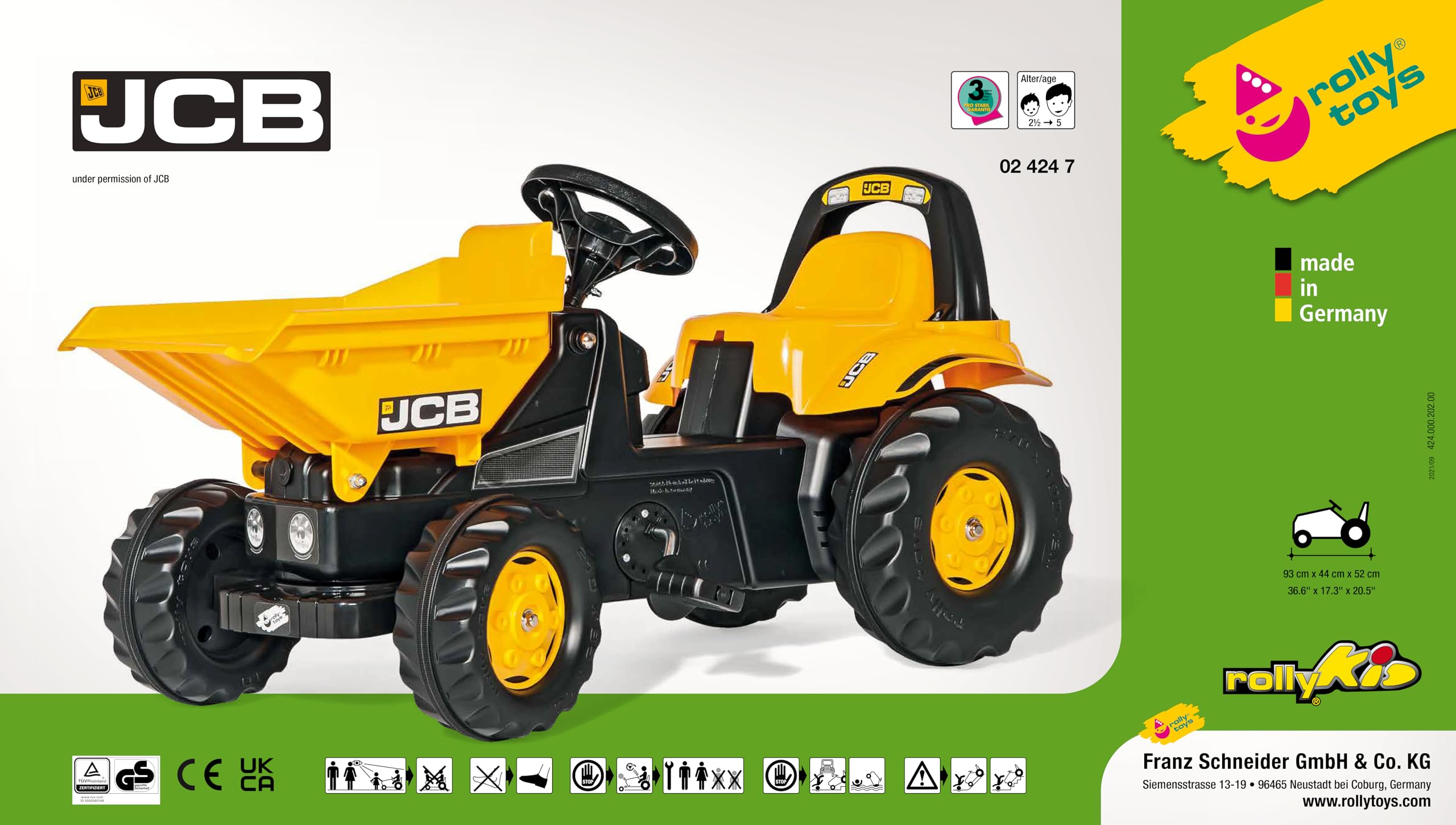 rolly-toys-rollykid-jcb-trettraktor-dumper-gelb-ab-2-5-jahre image 6