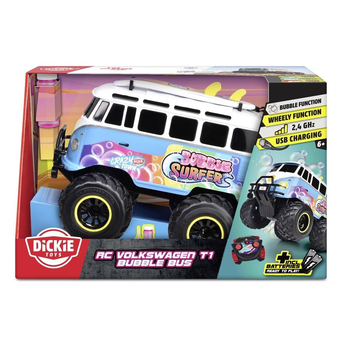 dickie-go-crazy-vw-t1-bubble-bus-rc-auto-30-cm image 2