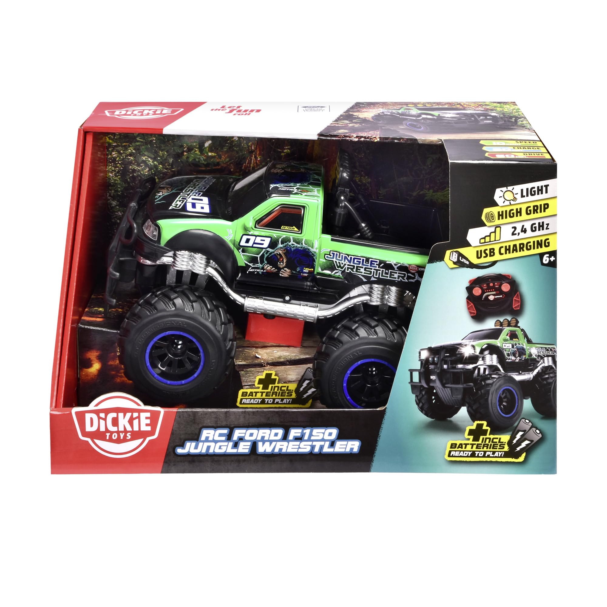 dickie-go-crazy-jungle-wrestler-ford-f150-rc-monstertruck-30-cm-mit-licht image 7