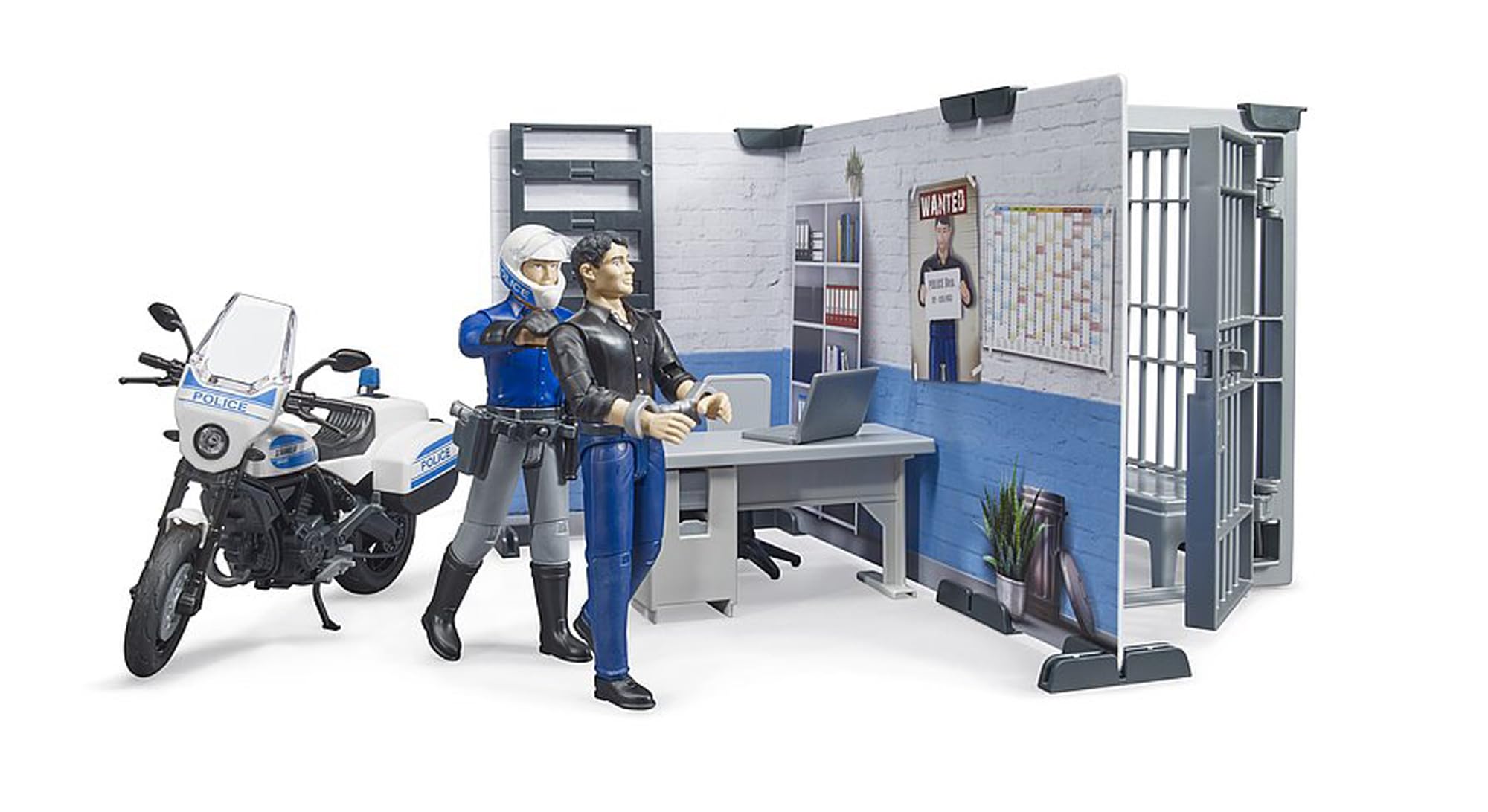 bruder-bworld-62732-polizeistation-spielzeug-mit-motorrad image 4