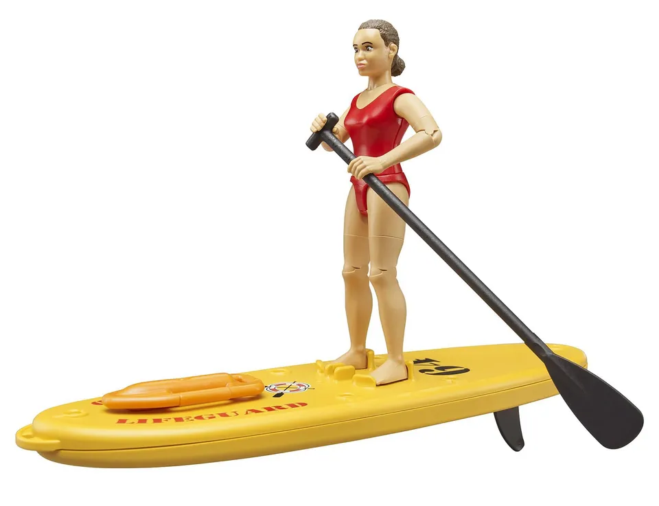 bruder-bworld-62785-life-guard-rettungsschwimmerin-mit-sup image 1