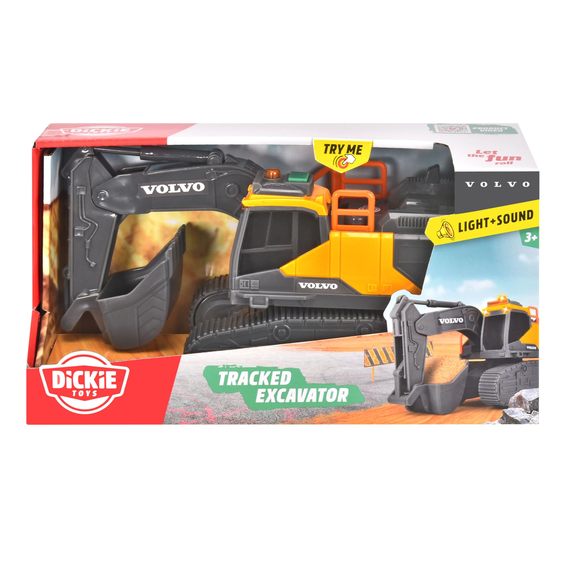 dickie-go-real-volvo-kettenbagger-23-cm-licht-sound-schaufel image 5