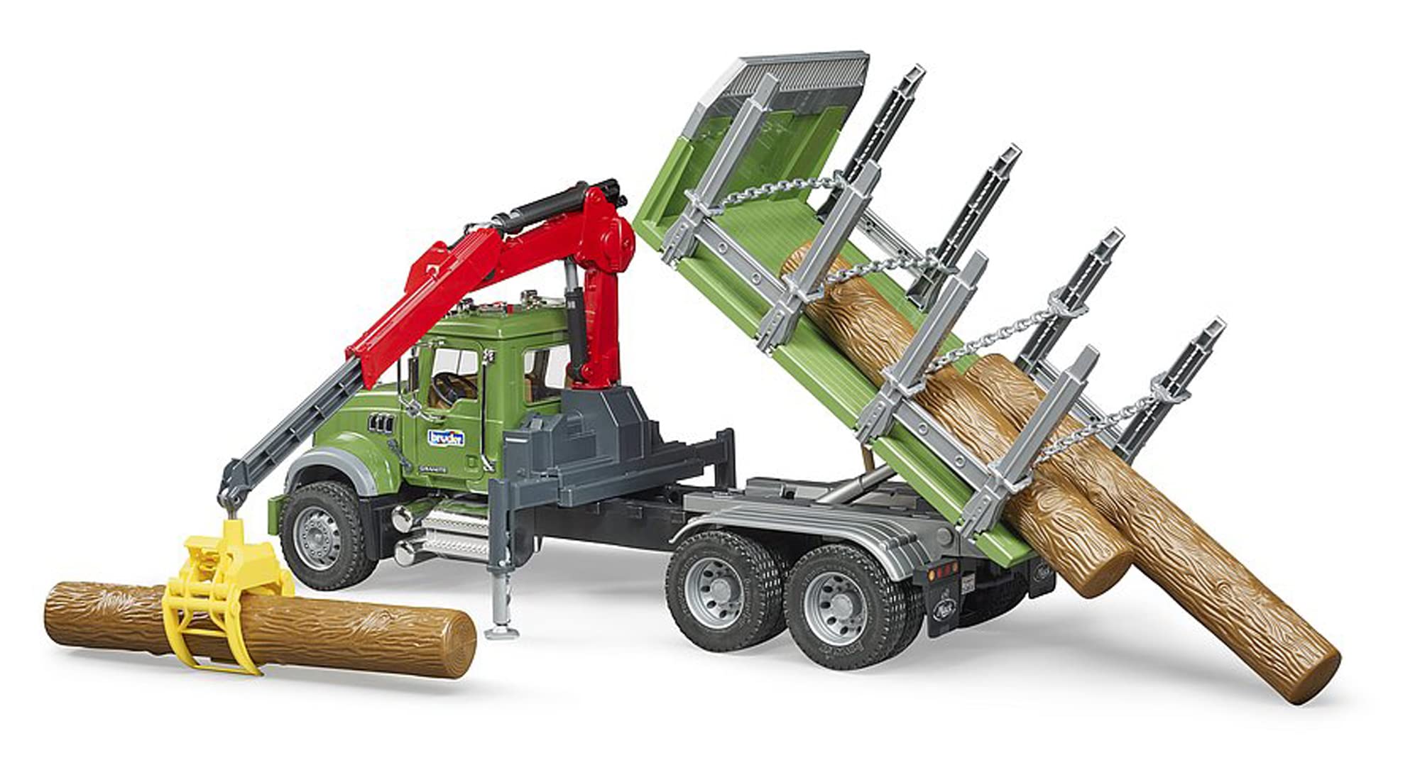 bruder-profi-02824-mack-granite-holztransporter-spielzeug-lkw-mit-kran image 5